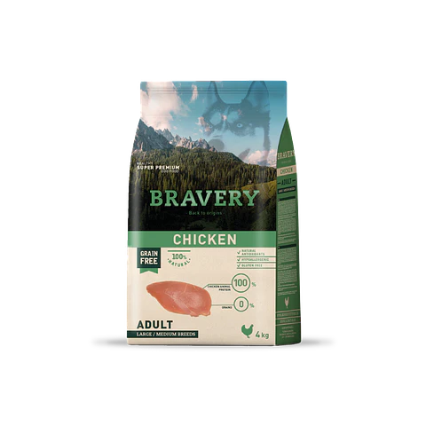 Alimento Bravery Perro Adulto Large Pollo - 4kg