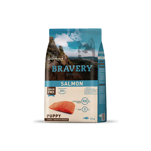 Alimento Bravery Perro Puppy Large Salmon - 4kg