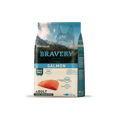 Alimento Bravery Perro Adulto Large Salmon - 12kg