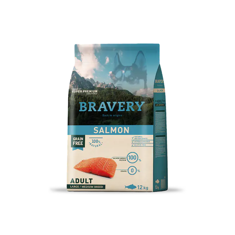 Alimento Bravery Perro Adulto Large Salmon - 12kg 1