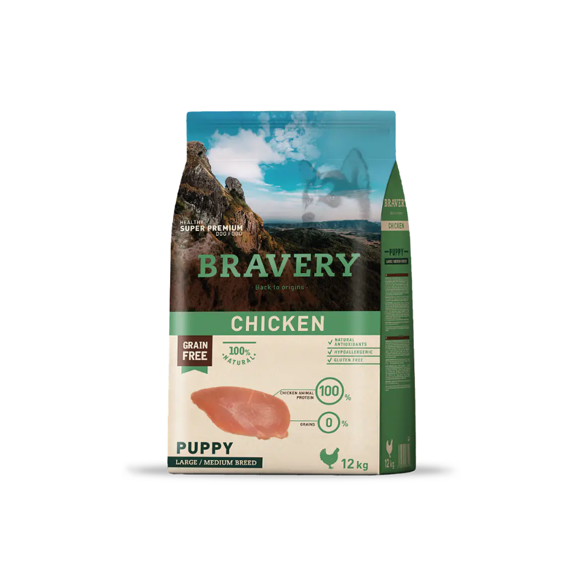 Alimento Bravery Perro Puppy Large Pollo - 12kg 1