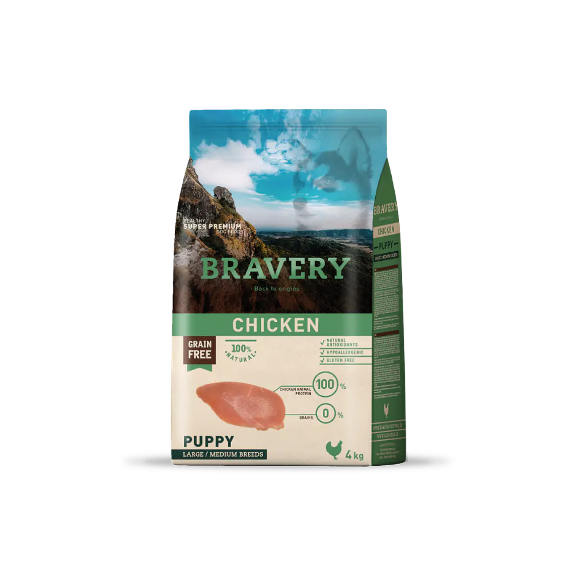 Alimento Bravery Perro Puppy Large Pollo - 4kg 1