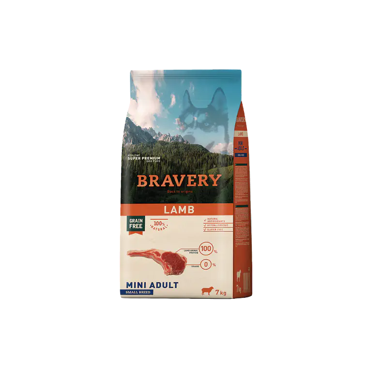 Alimento Bravery Perro Mini Adulto Lamb - 7kg 1