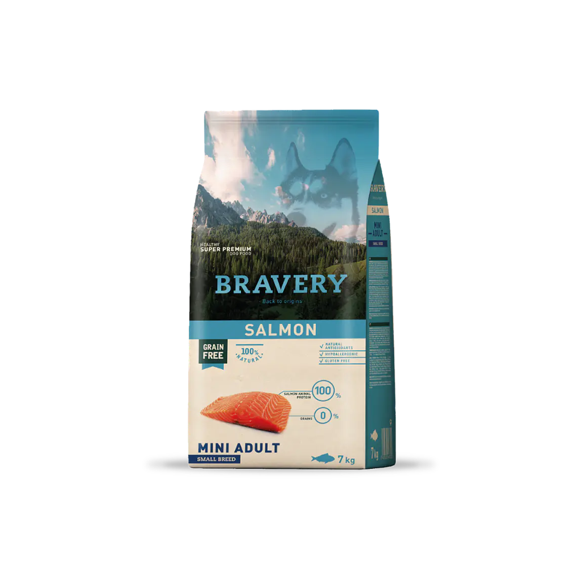 Alimento Bravery Perro Mini Adulto Salmon - 7kg 1