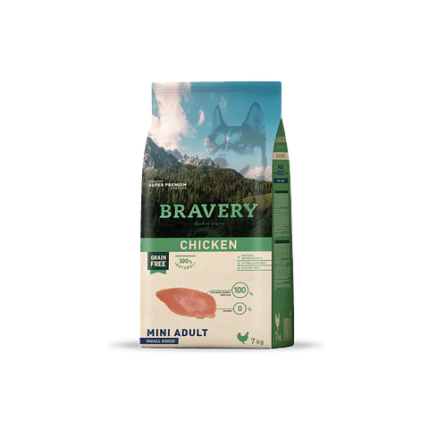 Alimento Bravery Perro Mini Adulto Pollo - 7kg