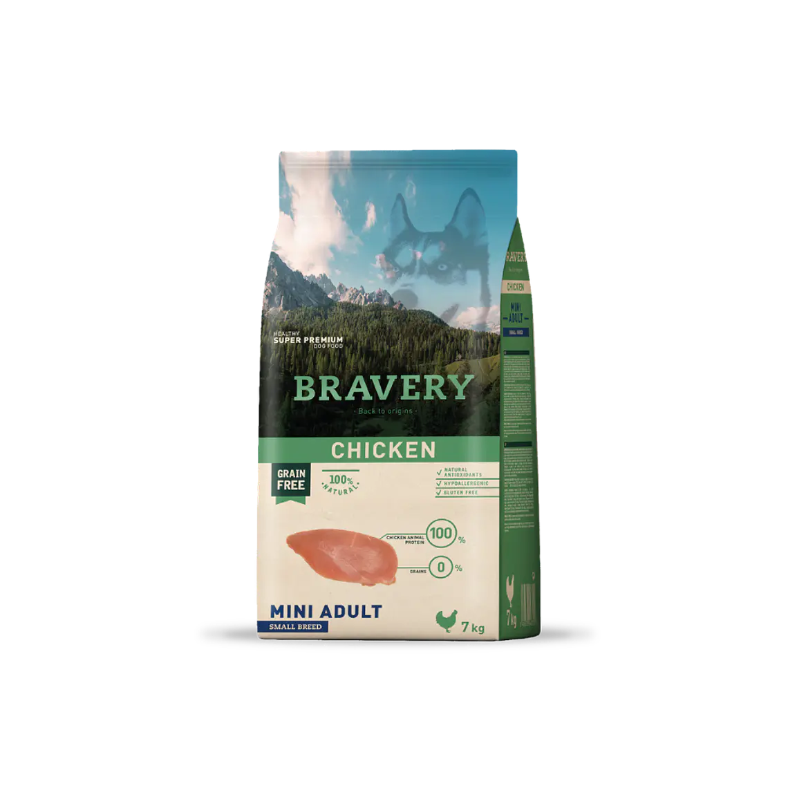 Alimento Bravery Perro Mini Adulto Pollo - 7kg 1