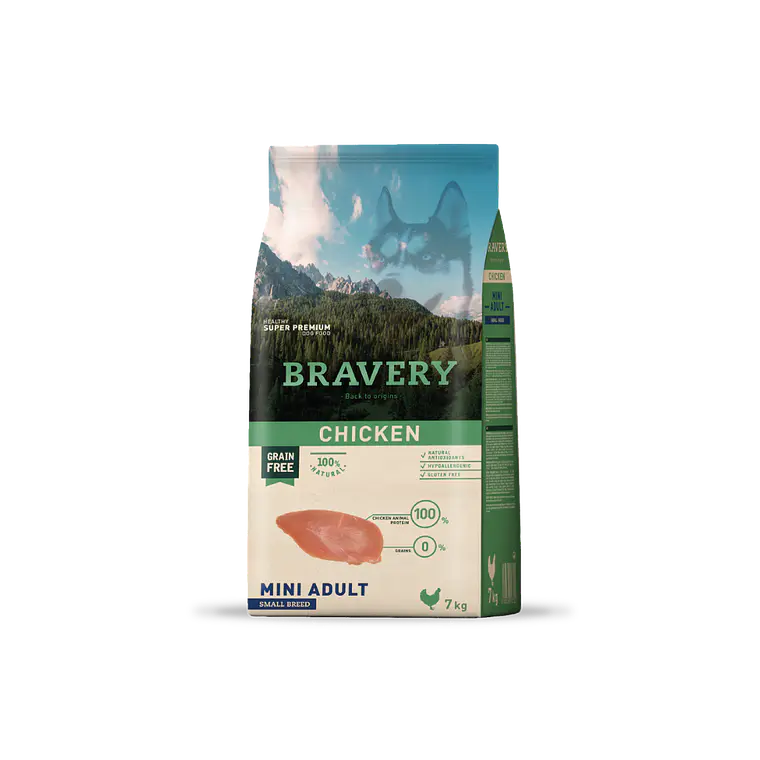 Alimento Bravery Perro Mini Adulto Pollo - 7kg 1