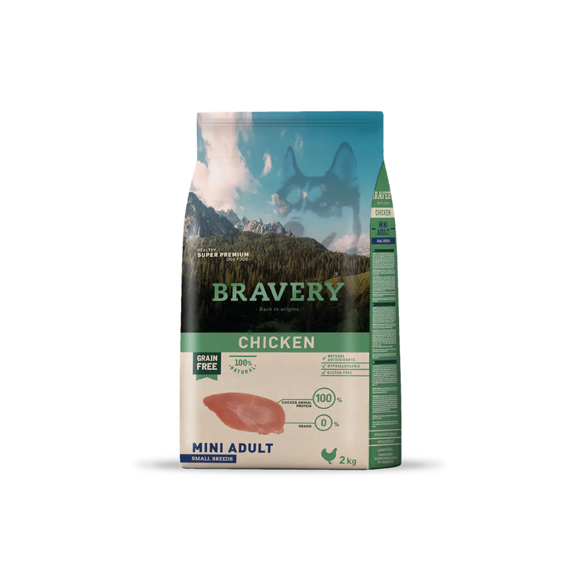 Alimento Bravery Perro Mini Adulto Pollo - 2kg 1