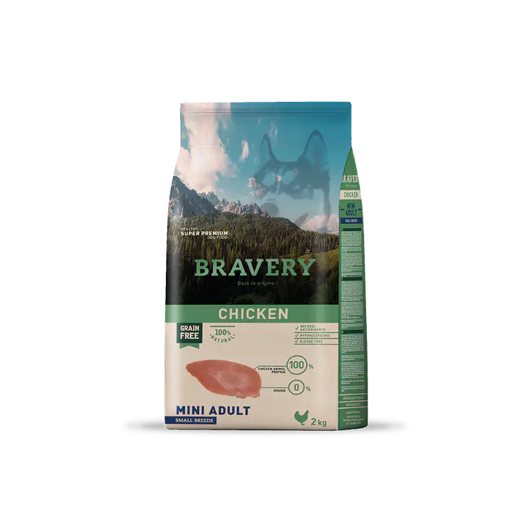 Alimento Bravery Perro Mini Adulto Pollo - 2kg 1
