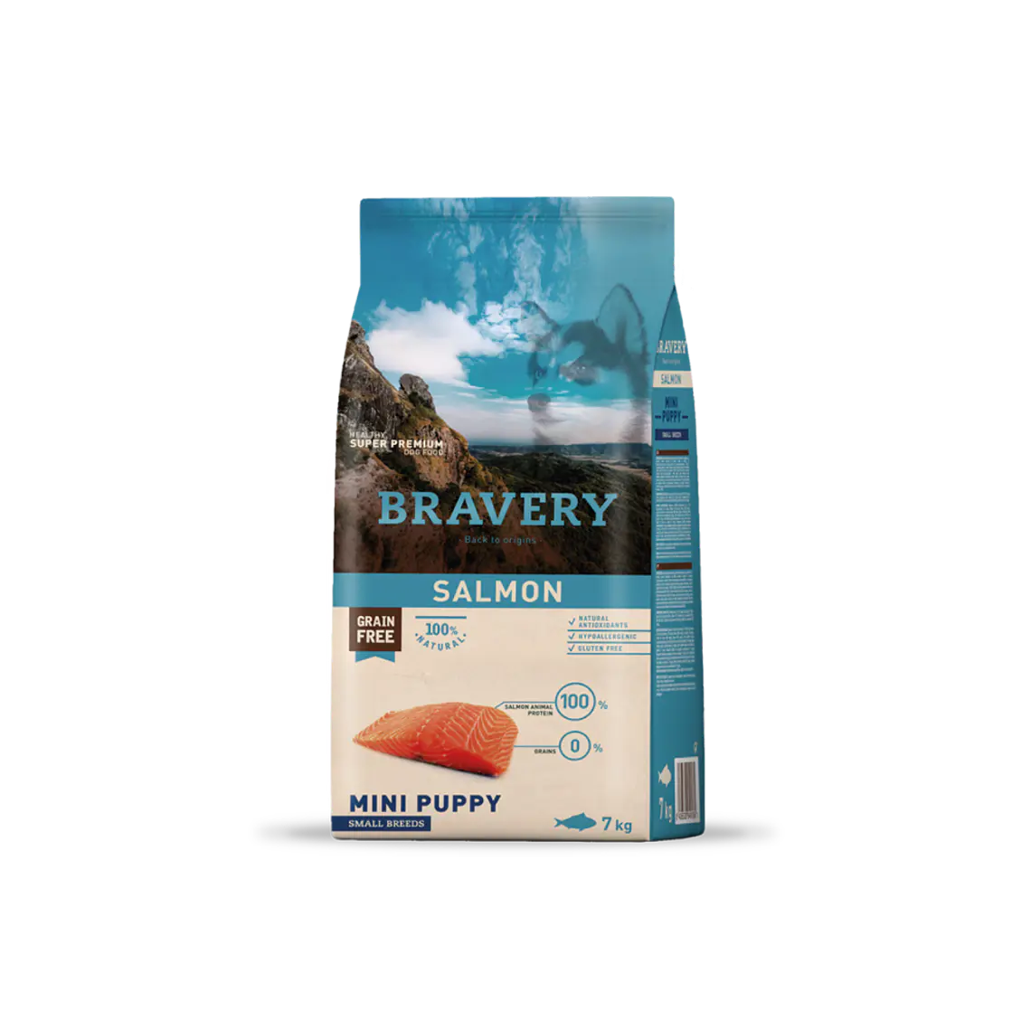 Alimento Bravery Perro Mini Puppy Salmon - 7kg 1
