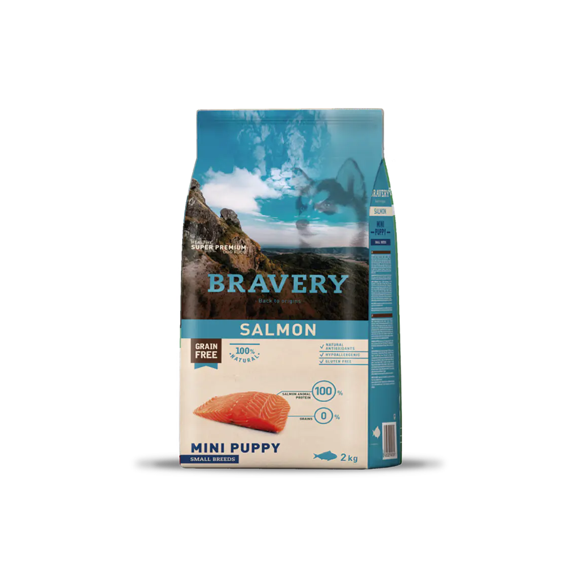 Alimento Bravery Perro Mini Puppy Salmon - 2kg 1