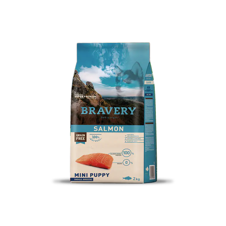 Alimento Bravery Perro Mini Puppy Salmon - 2kg 1