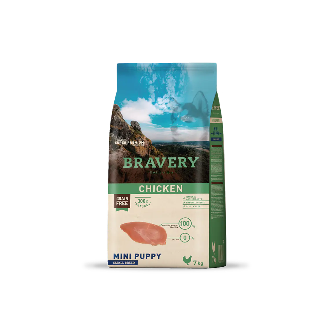 Alimento Bravery Perro Mini Puppy Pollo - 7kg 1