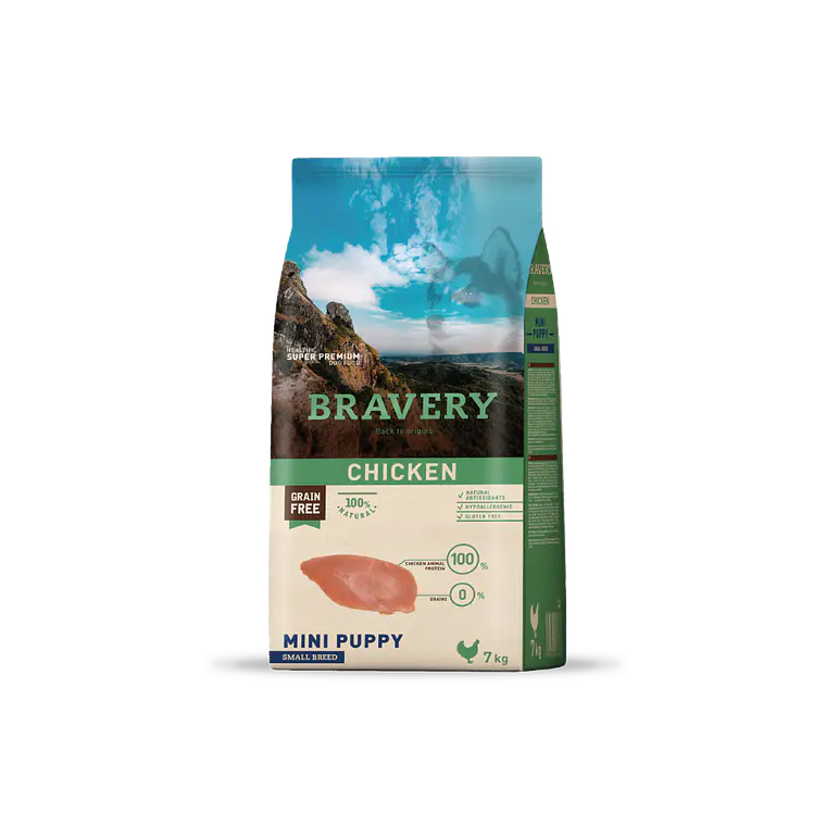 Alimento Bravery Perro Mini Puppy Pollo - 7kg 1