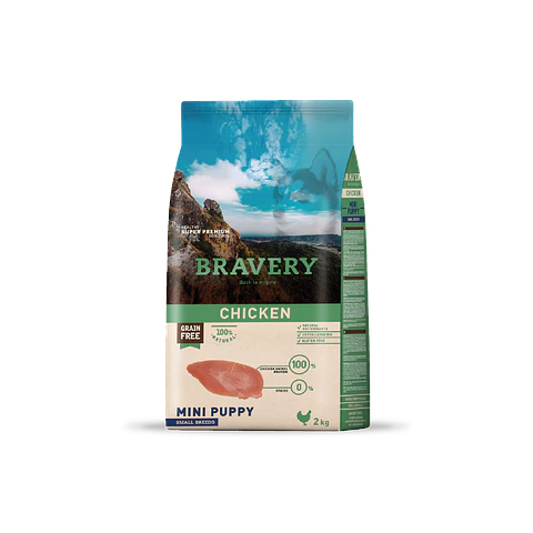 Alimento Bravery Perro Mini Puppy Pollo - 2kg