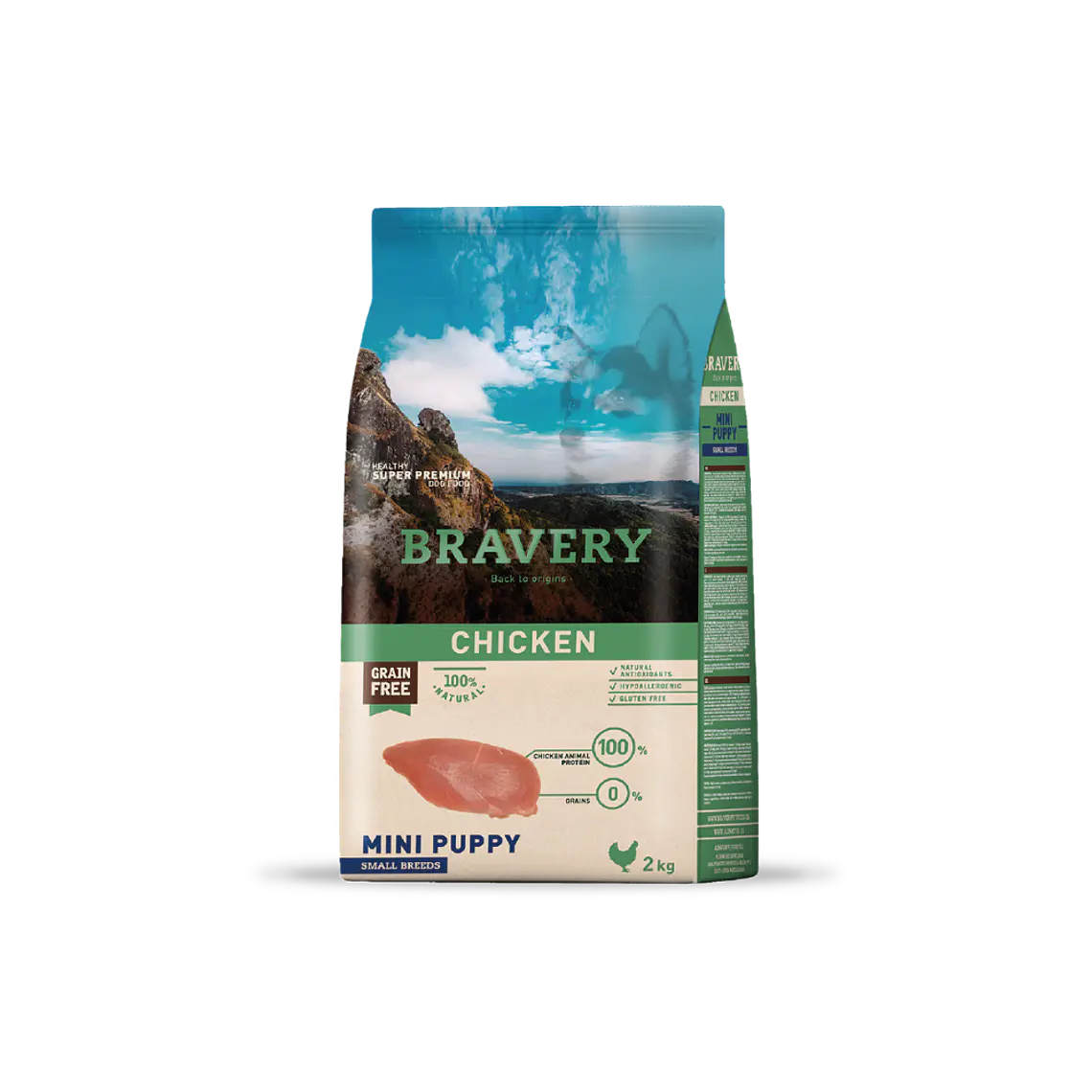 Alimento Bravery Perro Mini Puppy Pollo - 2kg 1