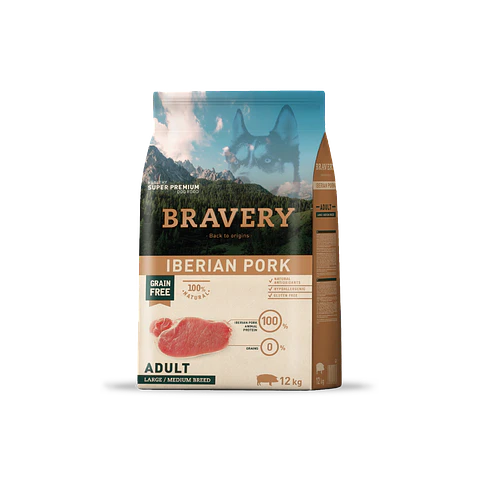 Alimento Bravery Perro Adulto Large Iberian Pork - 12kg