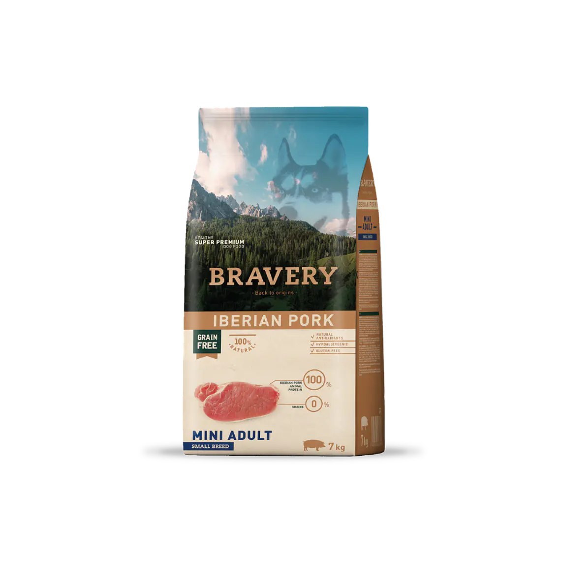 Alimento Bravery Perro Mini Adulto Iberian Pork - 7kg 1