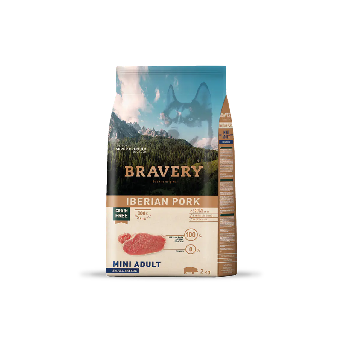 Alimento Bravery Perro Mini Adulto Iberian Pork - 2kg 1