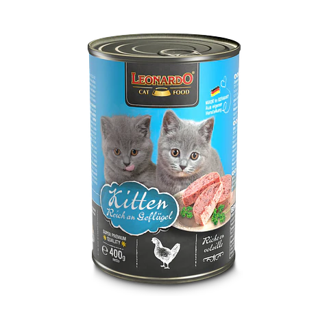 Lata Leonardo Kitten Sabor Ave- 400gr