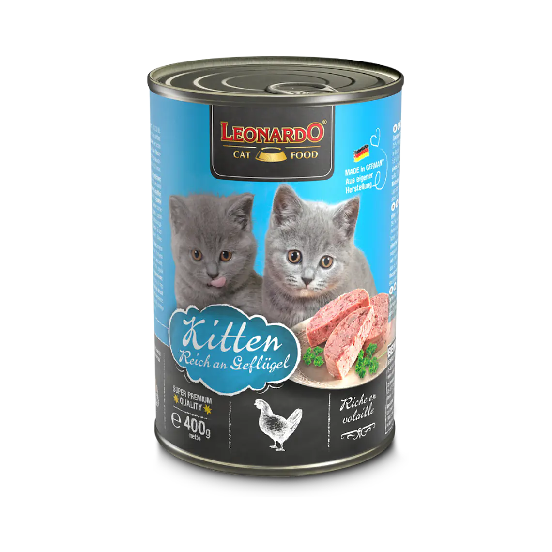 Lata Leonardo Kitten Sabor Ave- 400gr 1