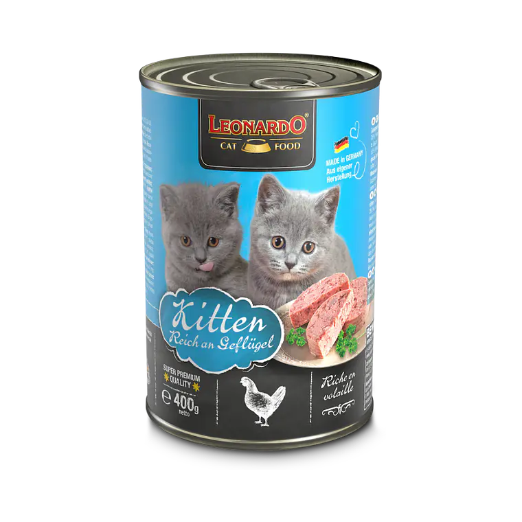 Lata Leonardo Kitten Sabor Ave- 400gr 1