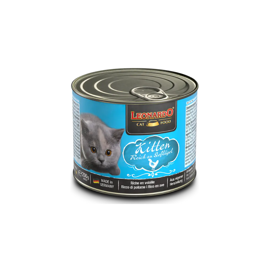 Lata Leonardo Kitten Sabor Ave - 200gr 1