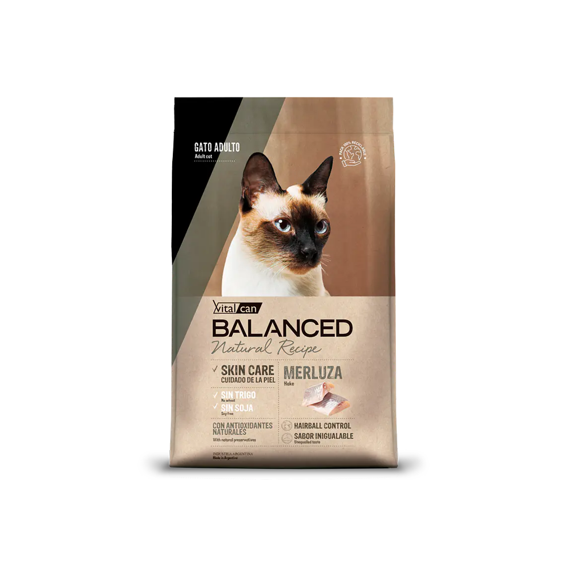 Alimento Balanced Natural Recipe Gato Adulto Sabor Merluza - 7.5kg 1