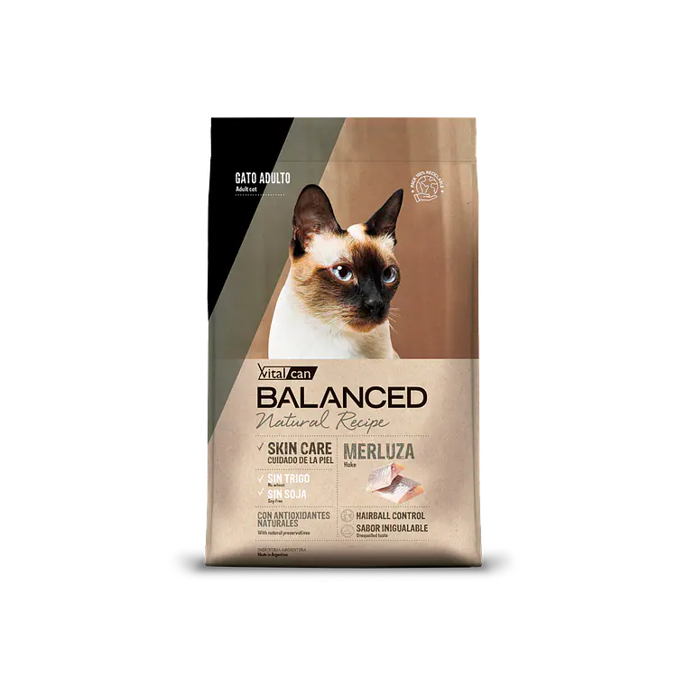 Alimento Balanced Natural Recipe Gato Adulto Sabor Merluza - 3kg 1