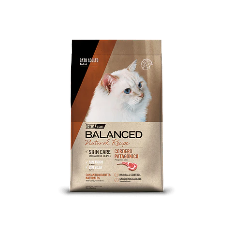 Alimento Balanced Natural Recipe Gato Adulto Sabor Cordero Patagonico - 7.5kg