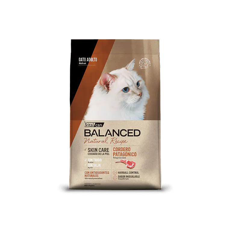 Alimento Balanced Natural Recipe Gato Adulto Sabor Cordero Patagonico - 7.5kg 1