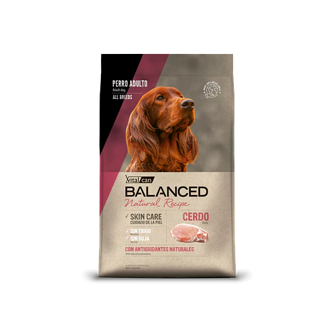Alimento Balanced Natural Recipe Perro Adulto Sabor Cerdo - 15kg