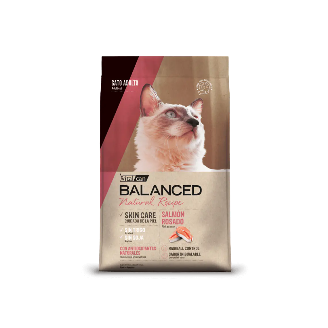 Alimento Balanced Natural Recipe Gato Adulto Sabor Salmon Rosado - 7.5kg 1