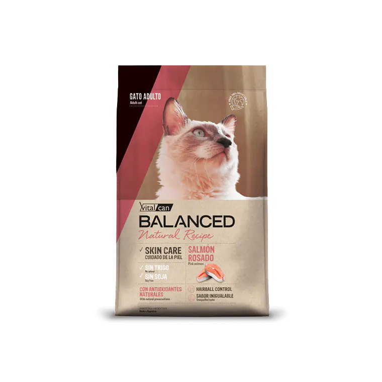 Alimento Balanced Natural Recipe Gato Adulto Sabor Salmon Rosado - 3kg 1