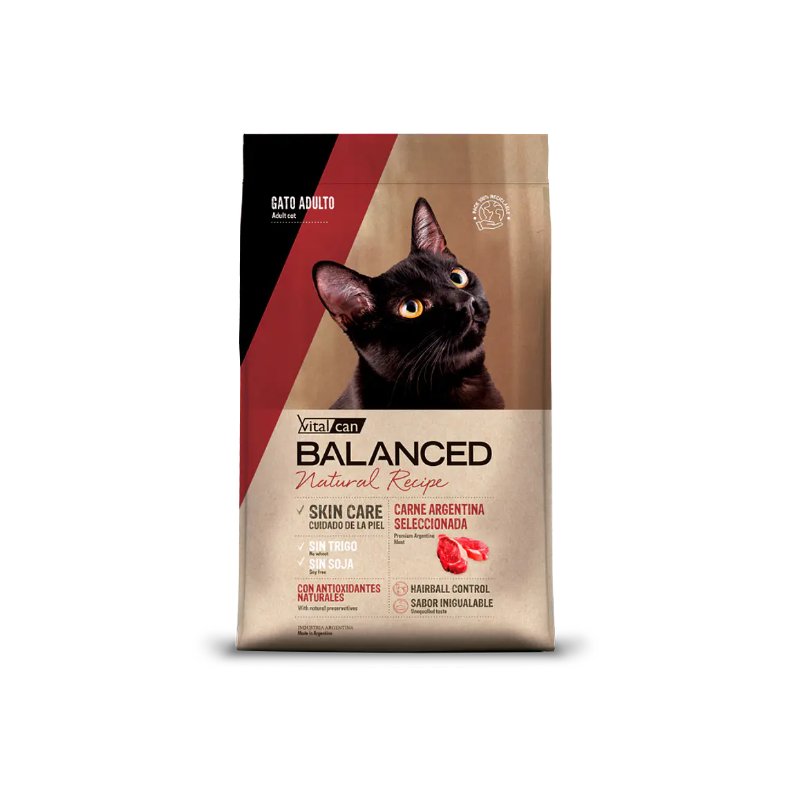 Alimento Balanced Natural Recipe Gato Adulto Sabor Carne Argentina - 7.5kg 1