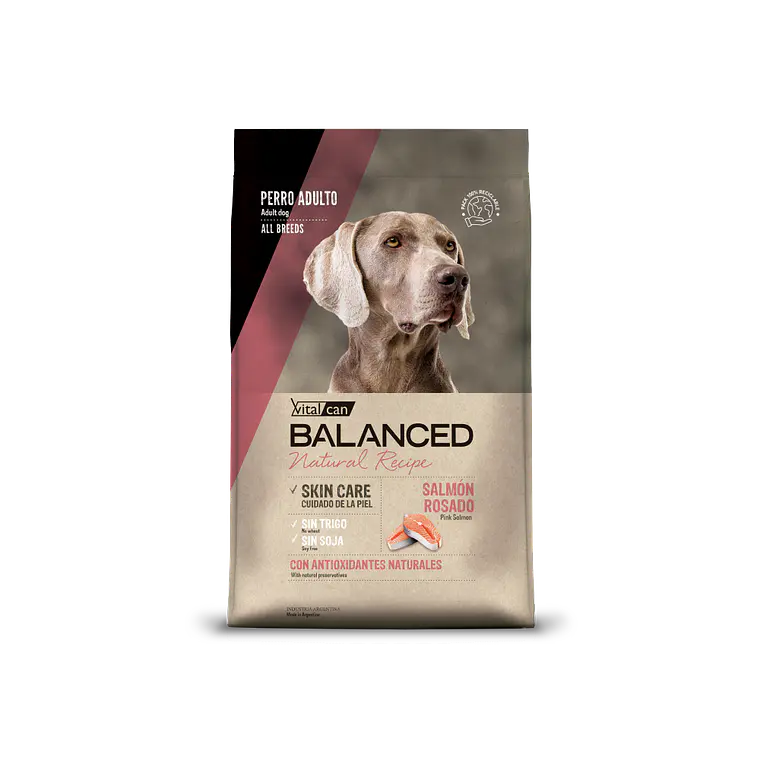 Alimento Balanced Natural Recipe Perro Adulto Sabor Salmon Rosado - 15kg 1