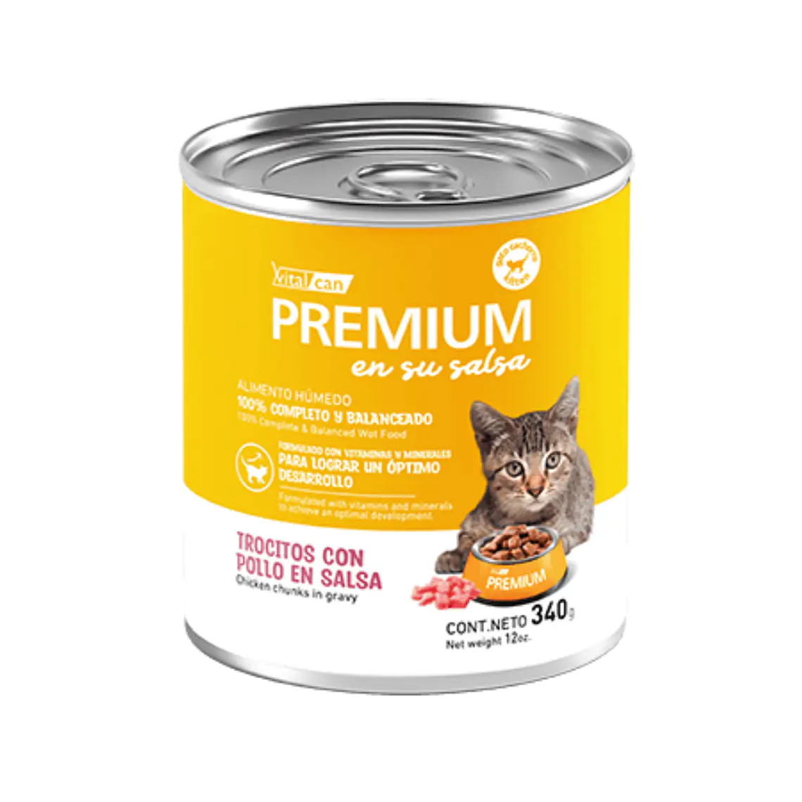 Lata Premium Kitten Trocitos Con Pollo En Salsa - 340gr 1