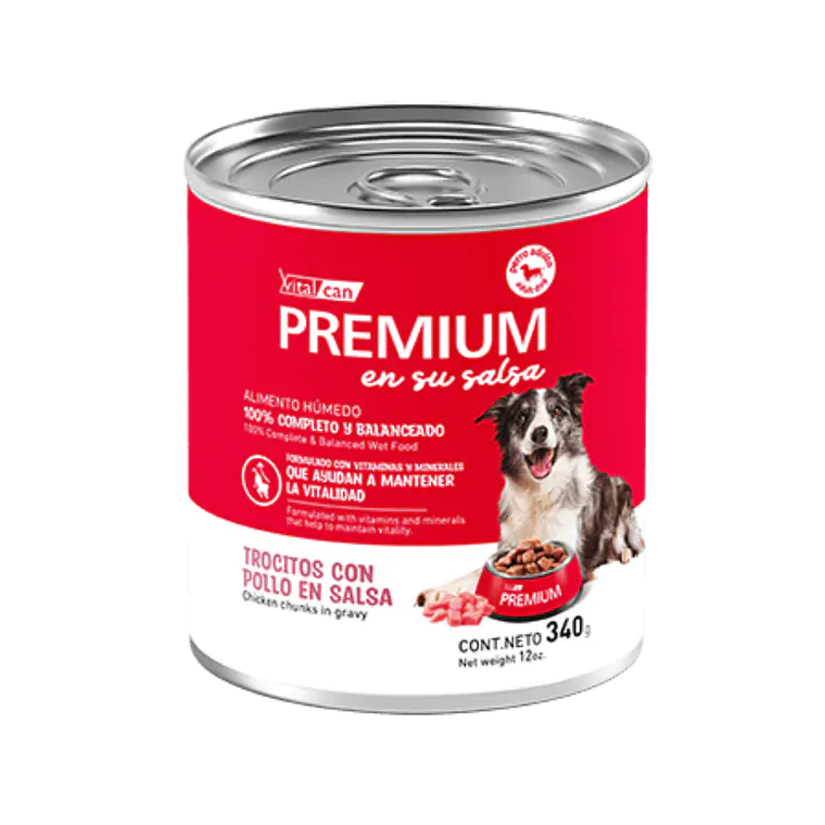 Lata Premium Perro Adulto Trocitos Con Pollo En Salsa - 340gr 1