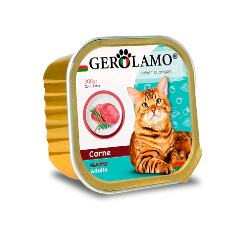 Lata Gerolamo Gato Pate Sabor Carne - 300gr