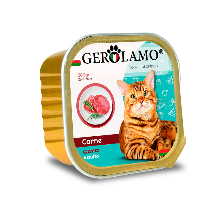 Lata Gerolamo Gato Pate Sabor Carne - 300gr 1