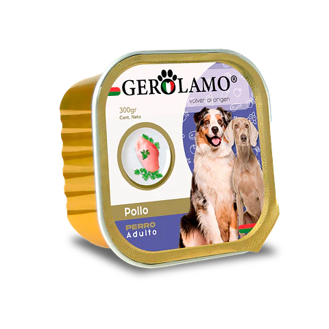 Lata Gerolamo Perro Adulto Pate Sabor Pollo - 300gr