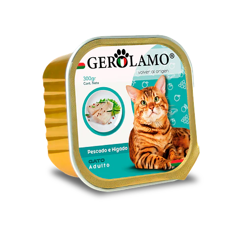 Lata Gerolamo Gato Pate Sabor Pescado e Higado - 300gr