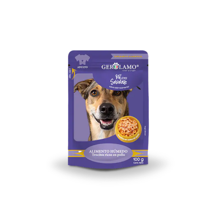 Sachet Gerolamo Perro Adulto Trocitos de Pollo En Salsa - 100gr 1