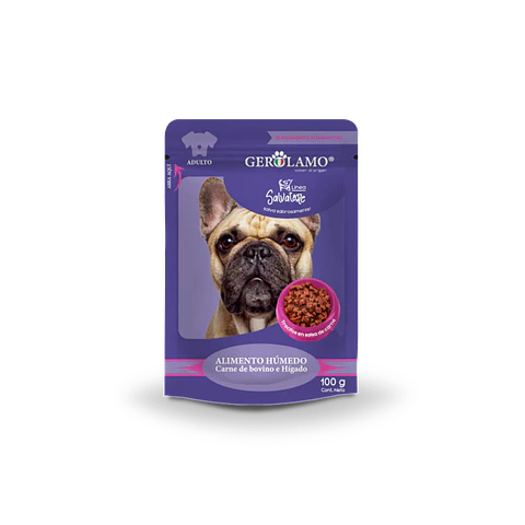 Sachet Gerolamo Perro Adulto Trocitos de Bovino e Higado En Salsa- 100gr