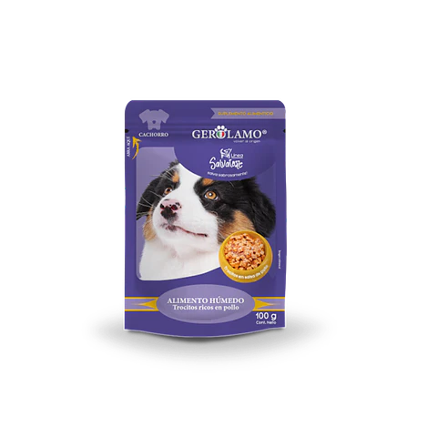 Sachet Gerolamo Cachorro Trocitos de Pollo En Salsa - 100gr