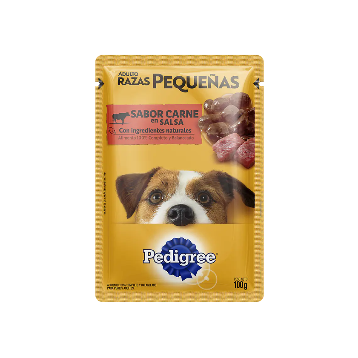 Sachet Predigree Adulto Raza Pequeña Trocitos de Carne en Salsa- 100gr 1