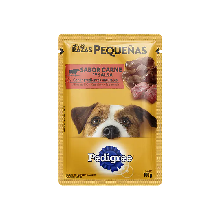 Sachet Predigree Adulto Raza Pequeña Trocitos de Carne en Salsa- 100gr 1