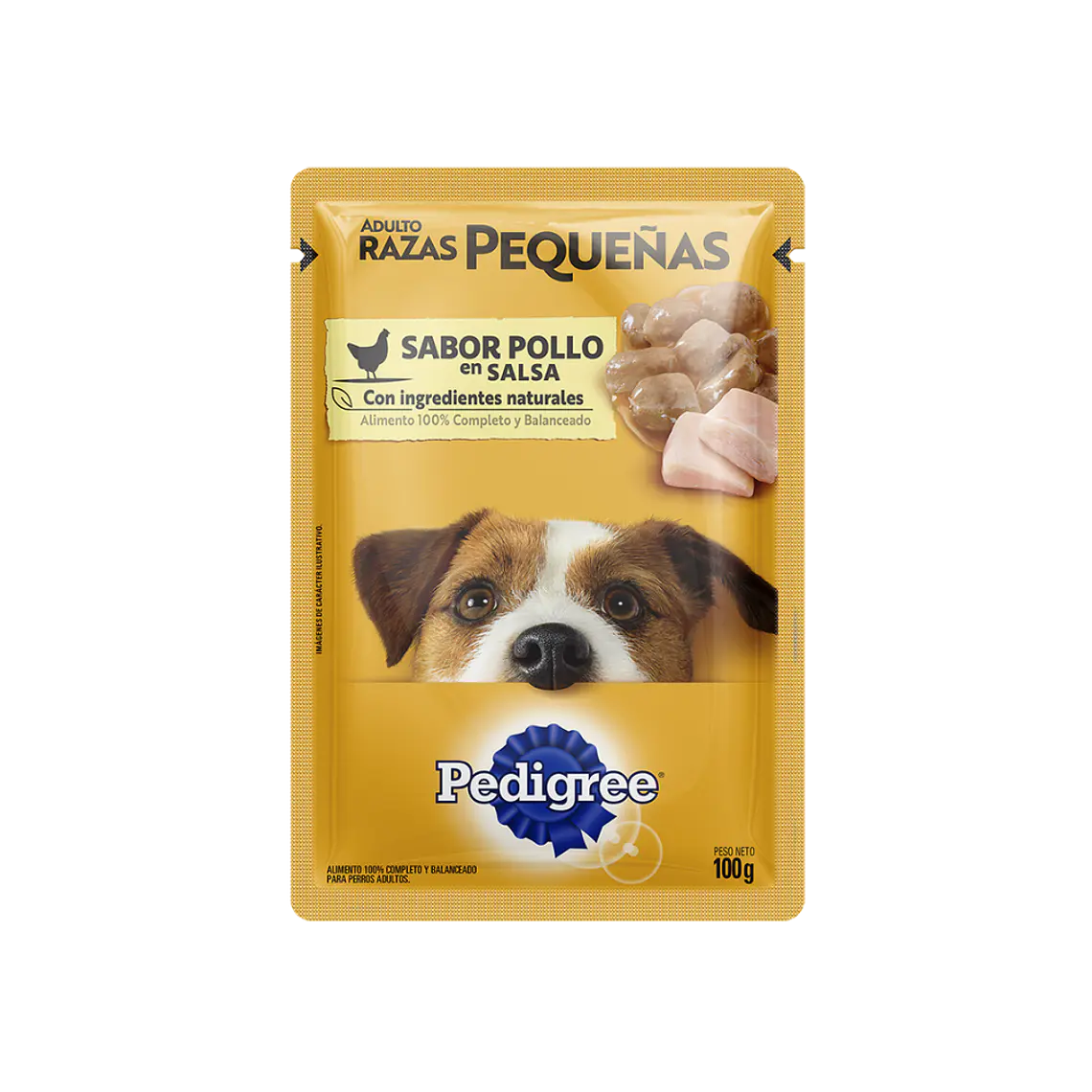Sachet Predigree Adulto Raza Pequeña Trocitos de Pollo en Salsa- 100gr 1
