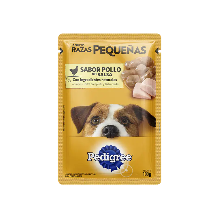 Sachet Predigree Adulto Raza Pequeña Trocitos de Pollo en Salsa- 100gr 1