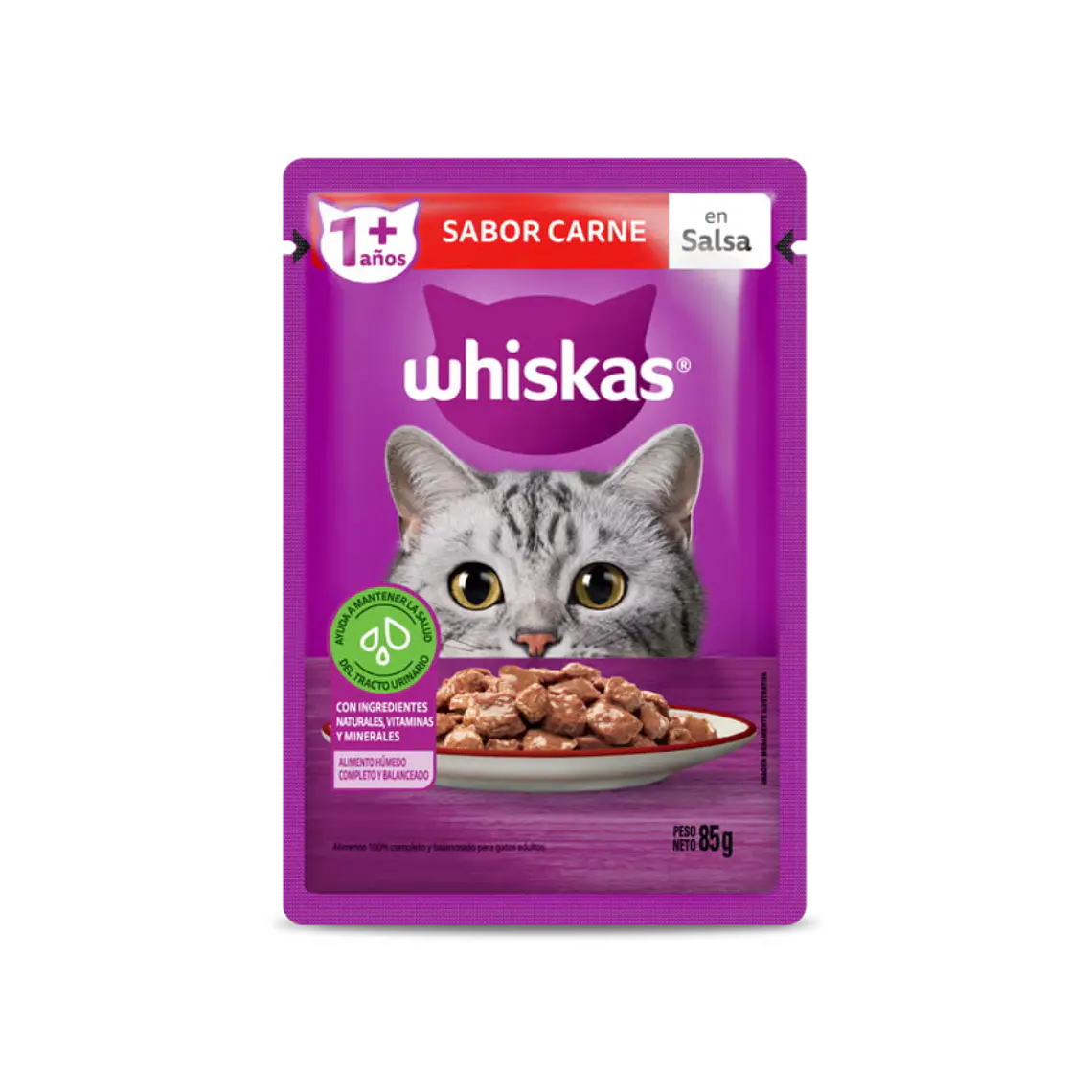 Sachet Whiskas Trocitos Con Carne En Salsa - 85gr 1